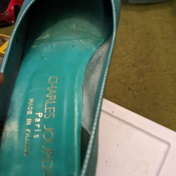 Women's Turquoise Heels by Charles Jordan - Picture 6 of 9